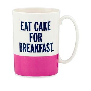 Set of 2 Kate Spade Eat Cake for Breakfast Mug set of 2. Brand New